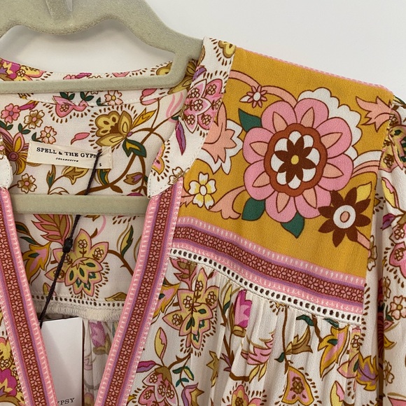 NWT Spell And The Gypsy Collective Portobello Road Playdress In Honey Dew Small - Picture 4 of 6